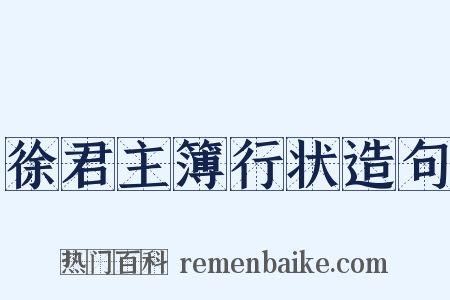 徐君主簿行状造句是什么意思的图片